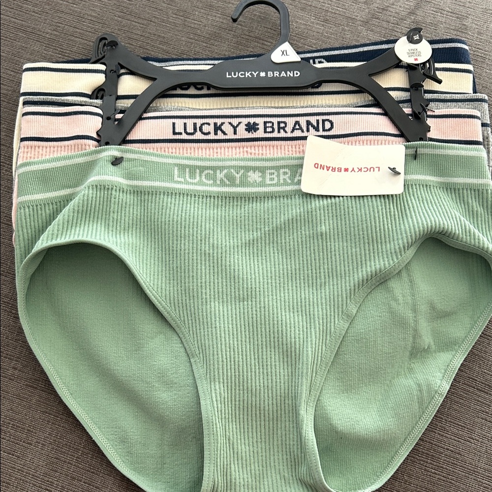 LUCKY BRAND 5 Pack Seamless Hipster Panties XL NWT